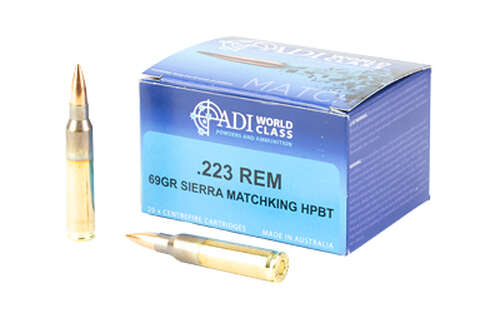 Ammunition ADI World Class Ammunition Match 223Rem ADI 223 REM 69GR SIERRA MKING 20/200 • Model: Match